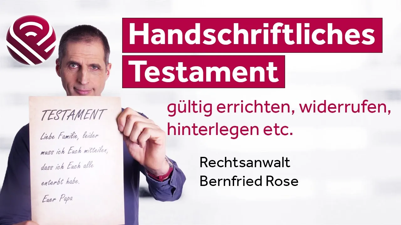 Testament Muss Handschriftlich Sein