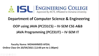 JAVA Session 5 Scope Lifetime of Variables