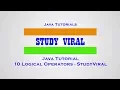 Java Tutorial - 10 Operators Logical Operator