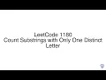 LeetCode 1180 Count Substrings with Only One Distinct Letter
