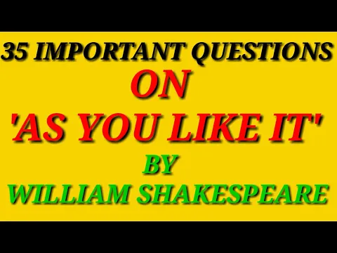 Download MP3 As You Like it by William Shakespeare | Important Mcq on As You Like it | As You Like it