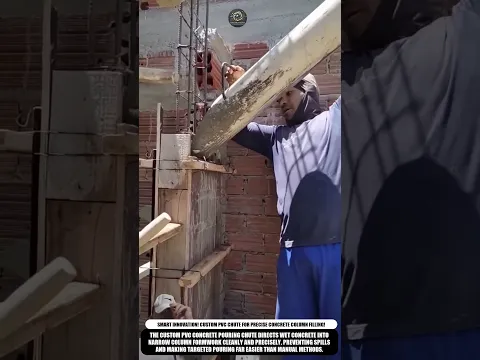 Smart Innovation! Custom PVC Chute for Precise Concrete Column Filling! #innovation