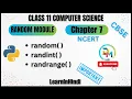 Introduction to Python Module Random Module Class 11 Computer Science Data Mining Hub