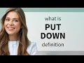 Put down PUT DOWN meaning