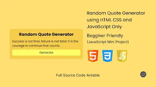Build a Random Quote Generator with Pure JavaScript Beginner Project