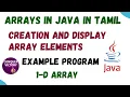 Arrays in Java in Tamil Creating and display array elements CONQUER VICTORY