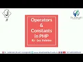 DWPD Operators and Constants in PHP Lecture 6 in Gujarati By Jay Fuletra