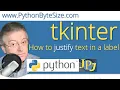 How to justify text in a Python tkinter label