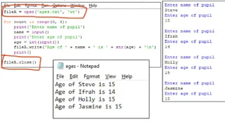 How to write data into a text file from a Python program