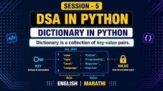 DSA in Python Session 5 Python Dictionary Tutorial for Beginners Key-Value Pairs Explained
