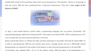The origins of the history of PHP