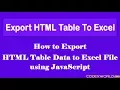 Export HTML Table Data to Excel using JavaScript