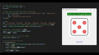 Dice Rolling Simulator Using Python-tkinter Game GUI BASED Easy Python Project