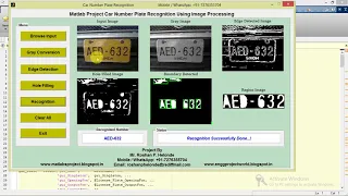 Vehicle Number Plate Recognition Using Image Processing Matlab Project with Source Code