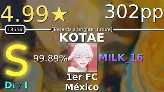 osu!catch MX (Div I) | MILK_16 | 5⭐Abe Mao - Kotae [Towards a brighter future] 99.89% FC 302pp