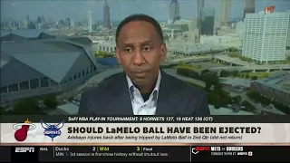 FIRST TAKE | LaMelo Ball-Bam Adebayo controversy overshadows Hornets play-in victory - Stephen A.