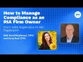 Download Lagu How to Manage Compliance as an RIA Firm Owner: From Initial Registration to SEC Registration