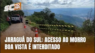 Acesso de veículos à parte alta do Morro Boa Vista é interditado em Jaraguá do Sul