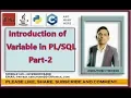 Variable in PLSQL Part-2 Oracle SQL Tutorial