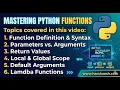Python Introduction Session 2 in Python Masterclass Functions Modular Code Scope Returns