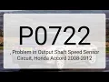 DTC P0722 Problem in Output Shaft Speed Sensor Circuit Honda Accord 2008-2012