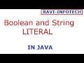 Java 09 Tutorials Boolean and String Literal in Java