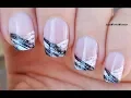 FRENCH MANICURE IDEAS BLACK WHITE Dry Brush NAIL TIPS