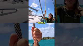 Tragedy… the priceless hat goes swimming 😂 #overboard #sailingfamily #sailinglife
