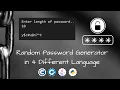 Random Password Generator in 4 Different Programming Languages C Cpp Java Python