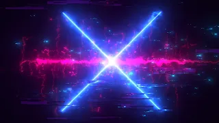 Cyberpunk Hi-Tech Glitch Neon X Cross Background video | Footage | Screensaver