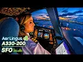 Piloting AIRBUS A330 out of San Francisco Cockpit Views
