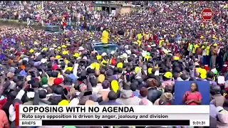 Ruto says opposition is driven by anger, jealousy and division