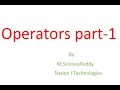 Core Java operators part-1 by M SrinivasReddy