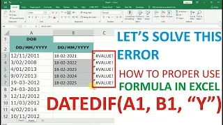 Datedif formula in Excel Datedif showing error Subtract dates in Excel HOW TO SKILL