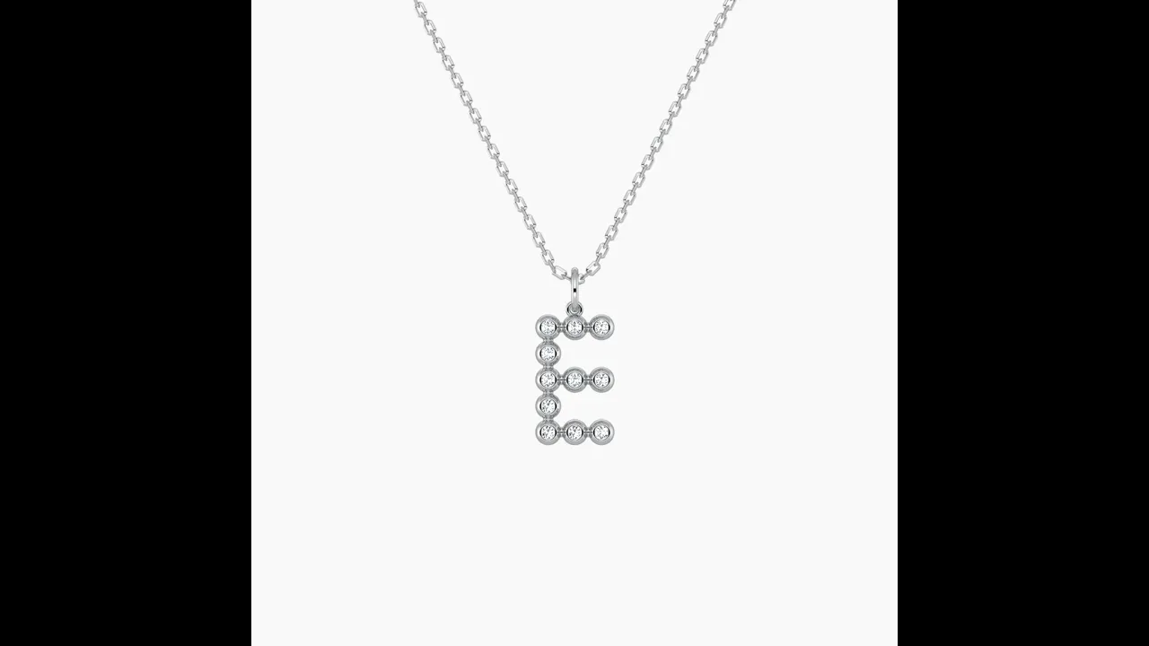 Letter E Initial Necklace Bubble Pendant