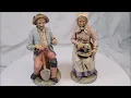Home Interiors HOMCO Elderly Man Woman Porcelain Farm Couple Figurines