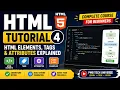 HTML Tutorial 4 HTML Elements Tags Attributes Explained with Examples Hindi 2026
