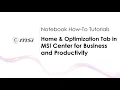 MSI HOW TO use MSI Center for Business Productivity - Home and Optimization