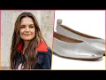 Katie Holmes silver ballet flats added a polished finish to her laid-back look similar pairs