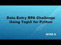 Data Entry RPA Challenge using TagUi for python Open Source RPA