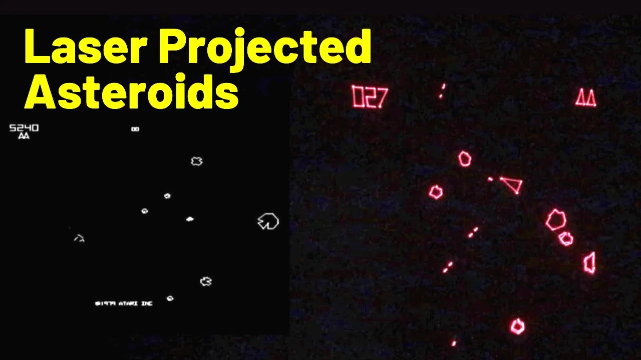 Laser Projected Asteroids: ESP32 Reinvents Classic Arcade Game!