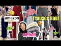 HUGE AMAZON TROUSER HAUL UNDER 400 - Amazon High Waist Jeans Trousers Tops Haul