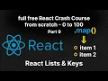 Full Free React crash course from scratch part 9 Lists and Keys