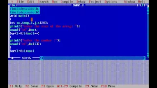 C program for sorting of array using Bubble sort