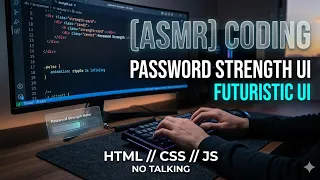 ASMR Coding a Minimalist Futuristic Password Strength Meter HTML CSS No Talking