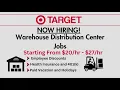 Target Distribution Center Warehouse Positions available with Great Pay and Benefits