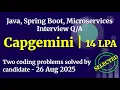 Capgemini Java Interview Core Java Spring Boot and Microservices