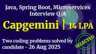 Capgemini Java Interview Core Java Spring Boot and Microservices
