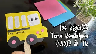 tema kendaraan darat ide kegiatan paud dan tk membuat bus sekolah dari kertas lipat