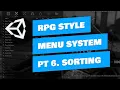 Unity RPG Inventory Menu System - Sortable Columns